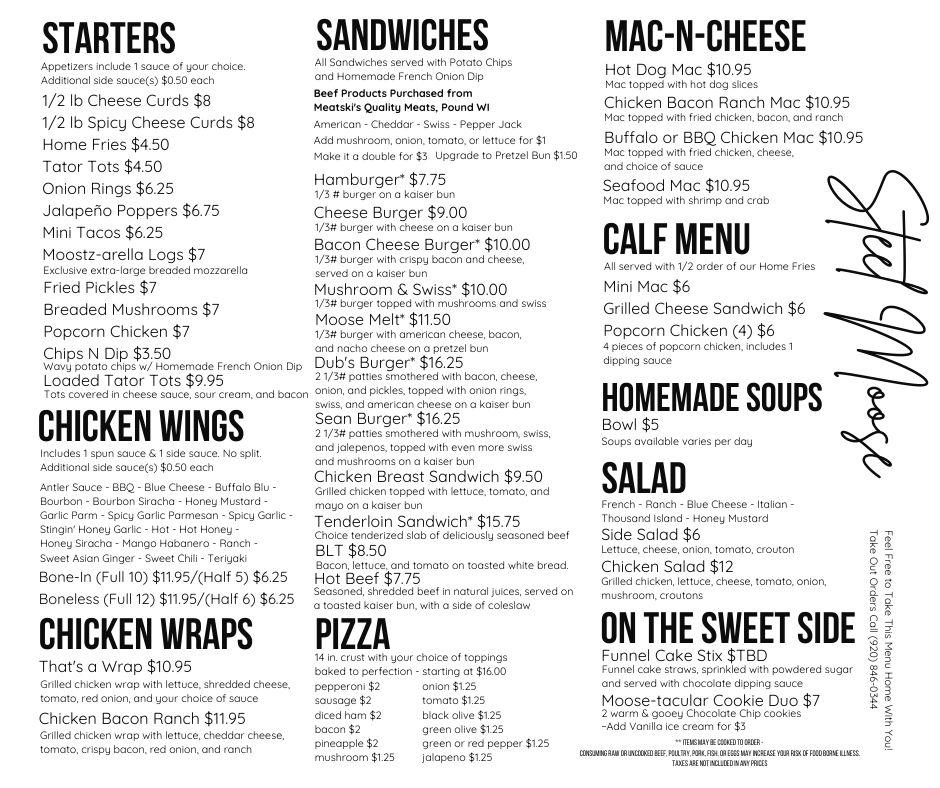 Steel Moose Bar & Grill Menu image 1